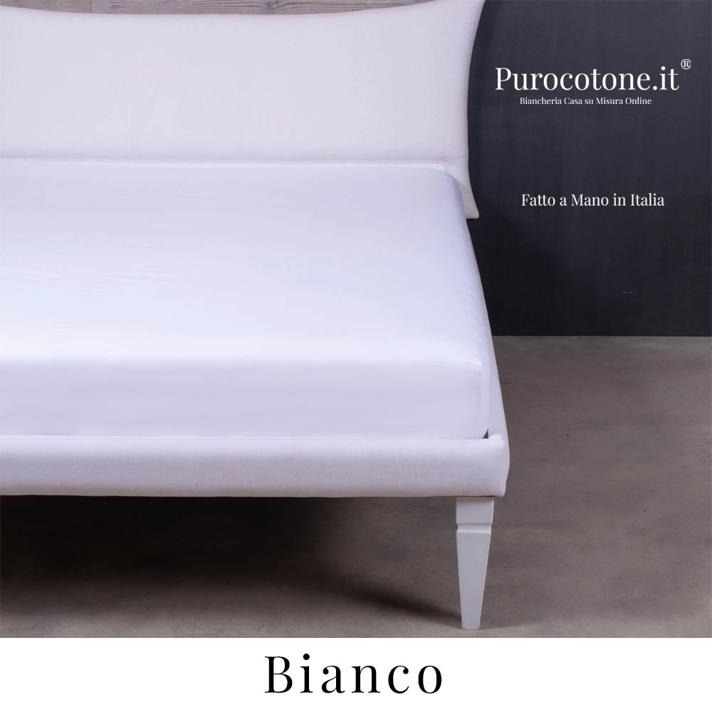 Lenzuola Sotto con Angoli - Cotone TC150  Bianco